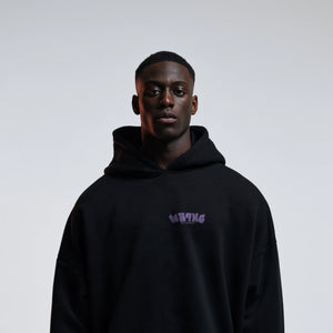 WRONG BY CHOICE CHEST PRINT HOODIE BLACK